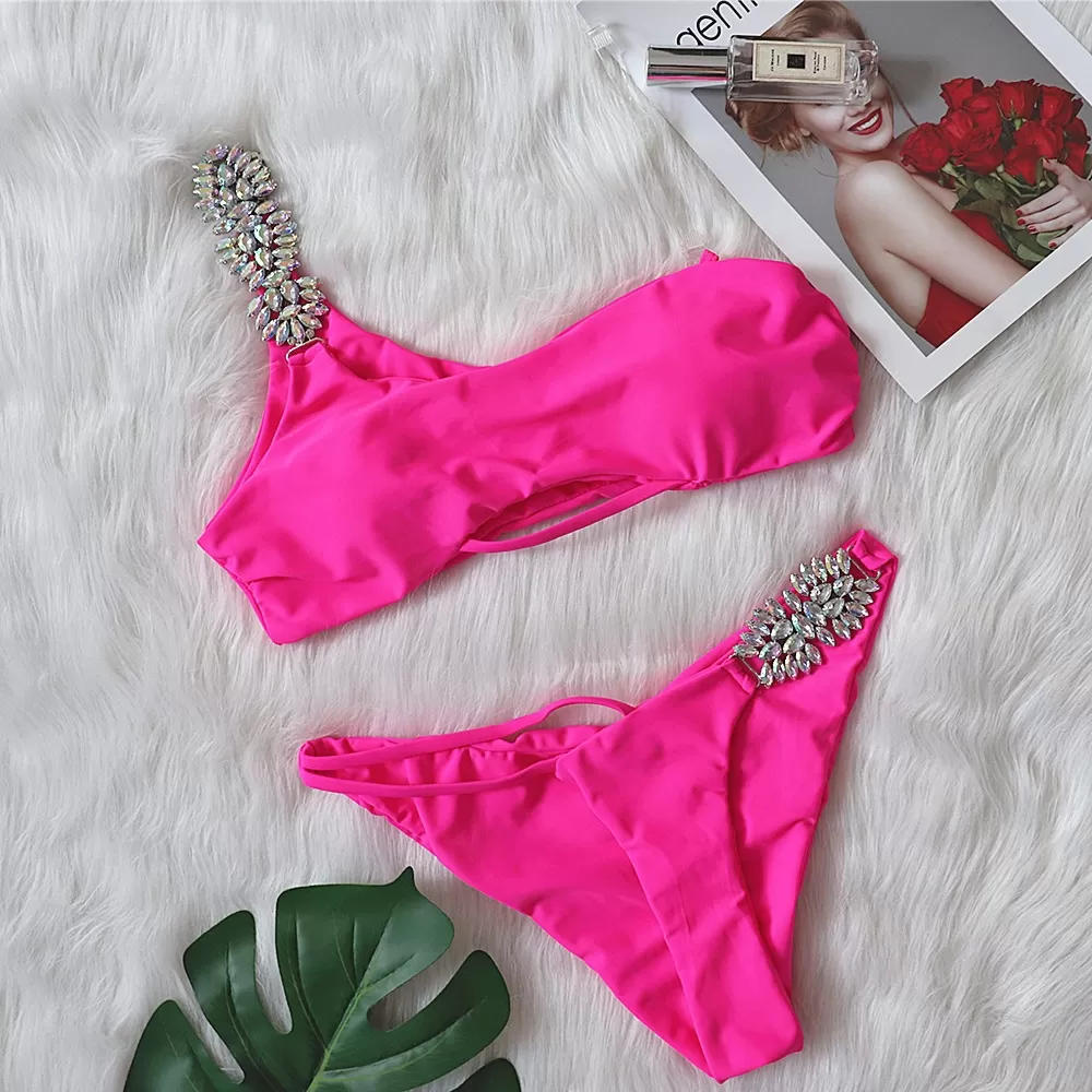 One-Shoulder Diamond Two-Piece Bikini product image 3