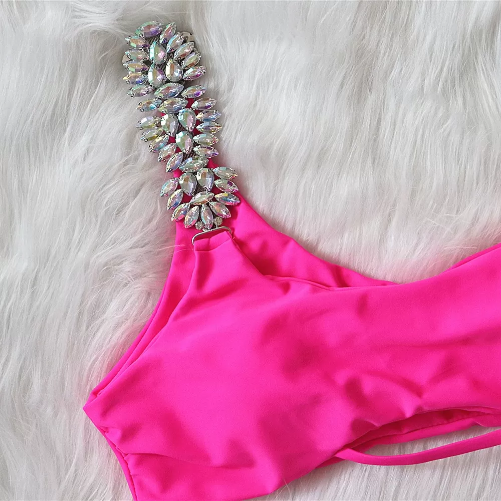 One-Shoulder Diamond Two-Piece Bikini product image 1