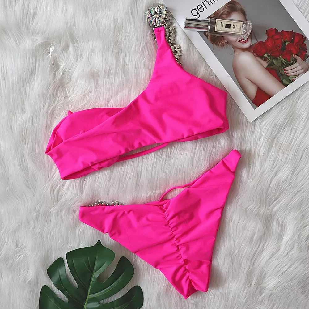 One-Shoulder Diamond Two-Piece Bikini product image 2