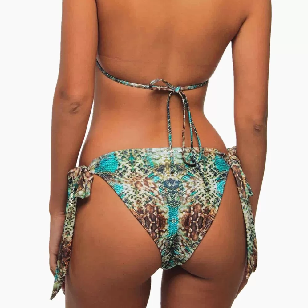 Floral Brazilian Bikini with Chain-Connected Tie Sides product image 1