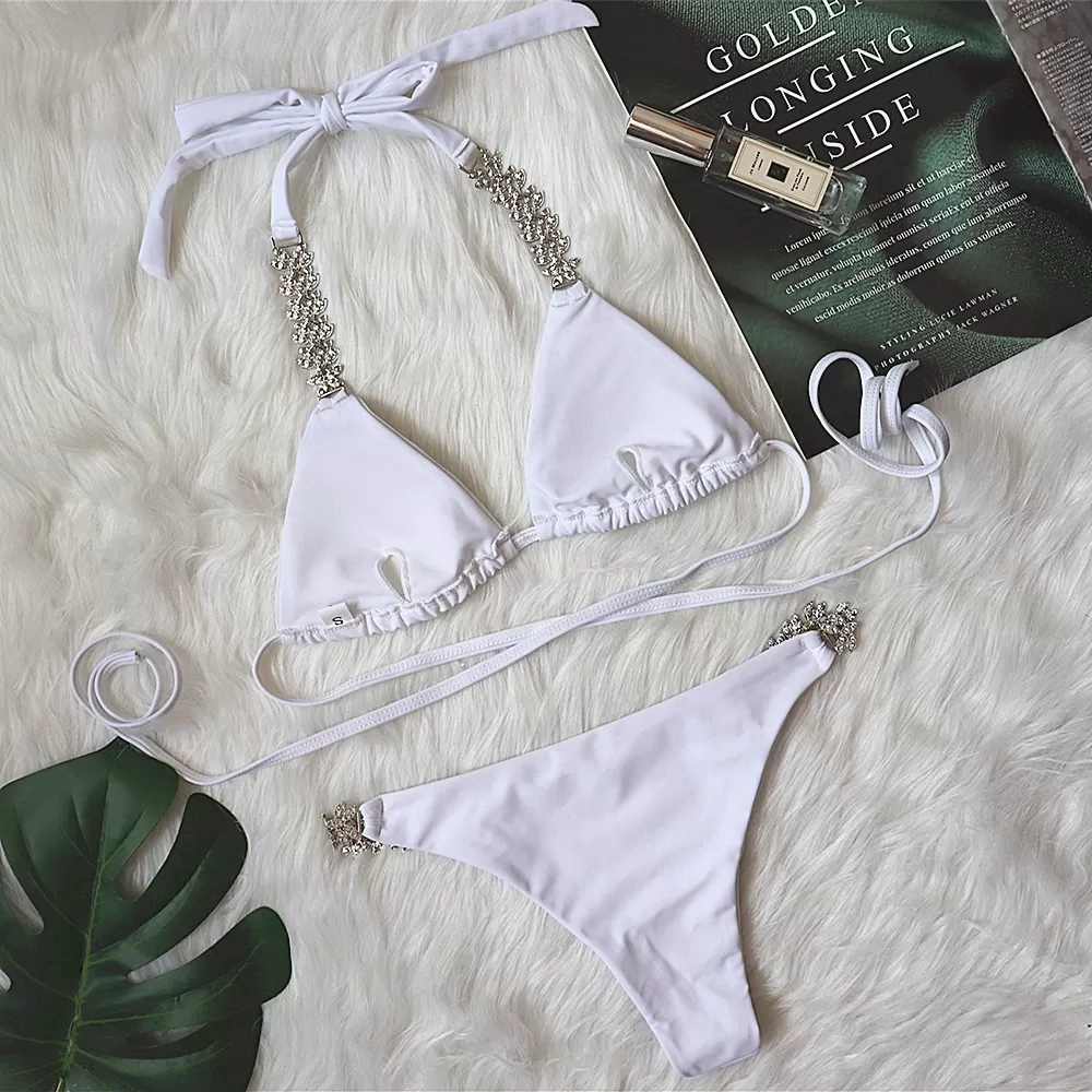 Crystal Diamond Push-Up Halter Bikini Set product image 4