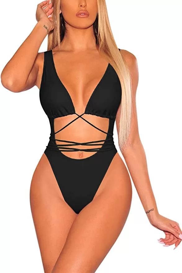 High-Cut Strappy Tummy-Control One-Piece Swimsuit product image 6