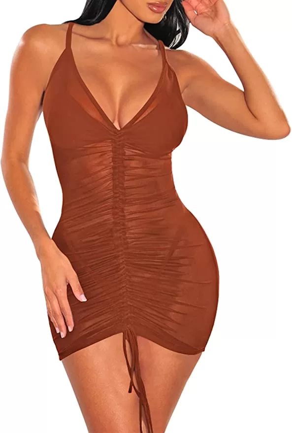 Sleeveless Sheer Mesh Bodycon Swimsuit Cover-Up product image 3
