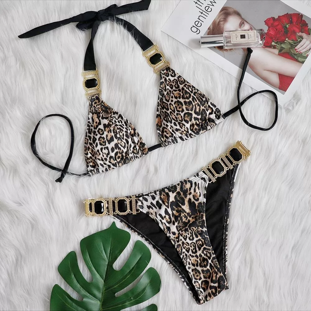 Leopard Print Push-Up Low-Waist Bikini product image 2
