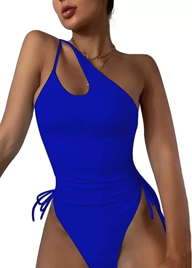 One-Shoulder High-Cut Drawstring One-Piece Swimsuit product image 6