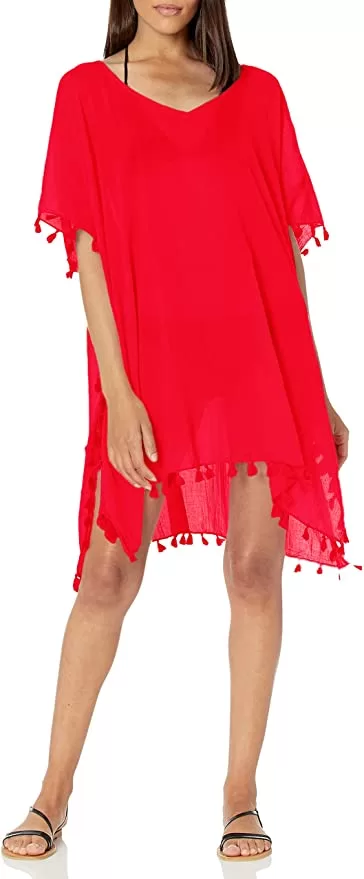 Lightweight Kaftan Cover-Up with Tassel Trim product image 5