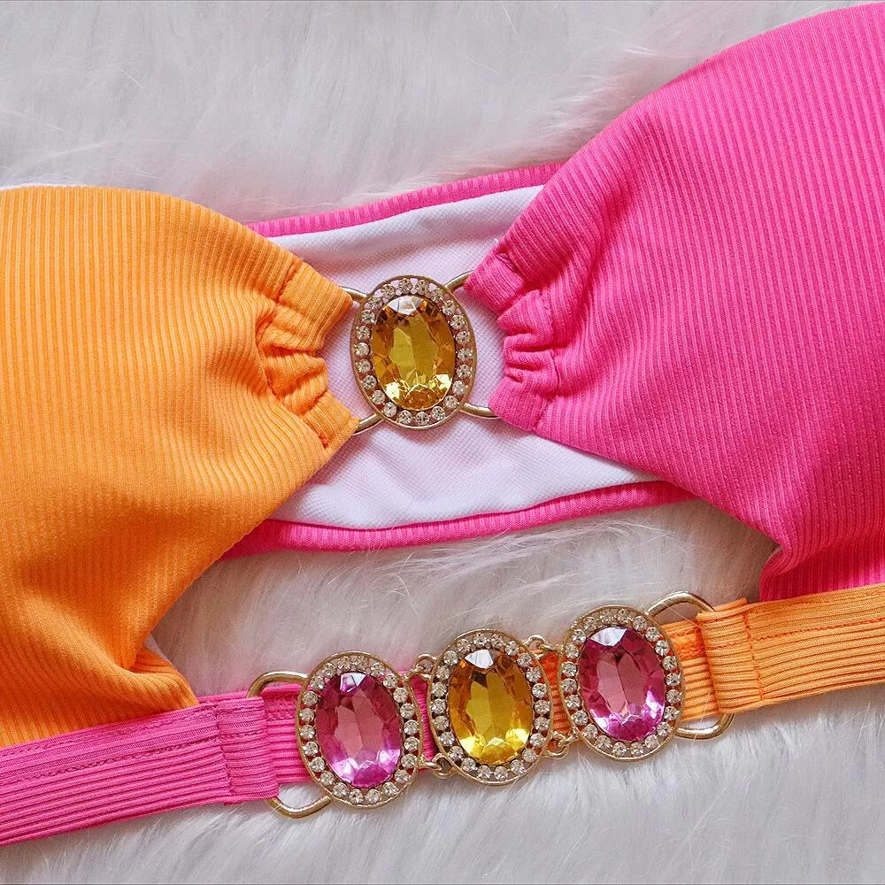 Color-Block Bandage Bikini with Removable Pads product image 4