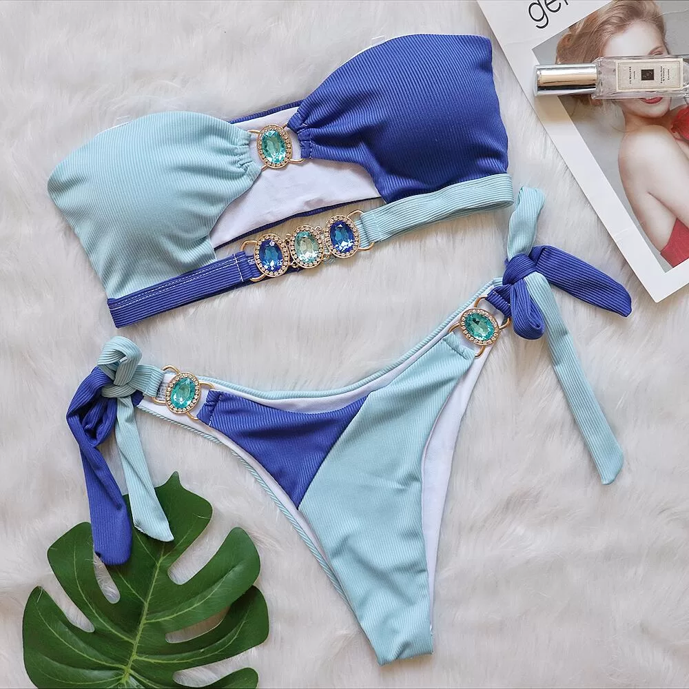 Color-Block Bandage Bikini with Removable Pads product image 6