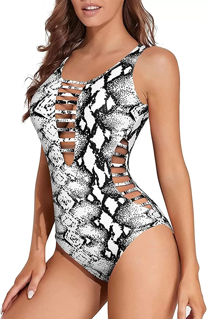 Deep-V Cutout Criss-Cross Back One-Piece Swimsuit product image 9