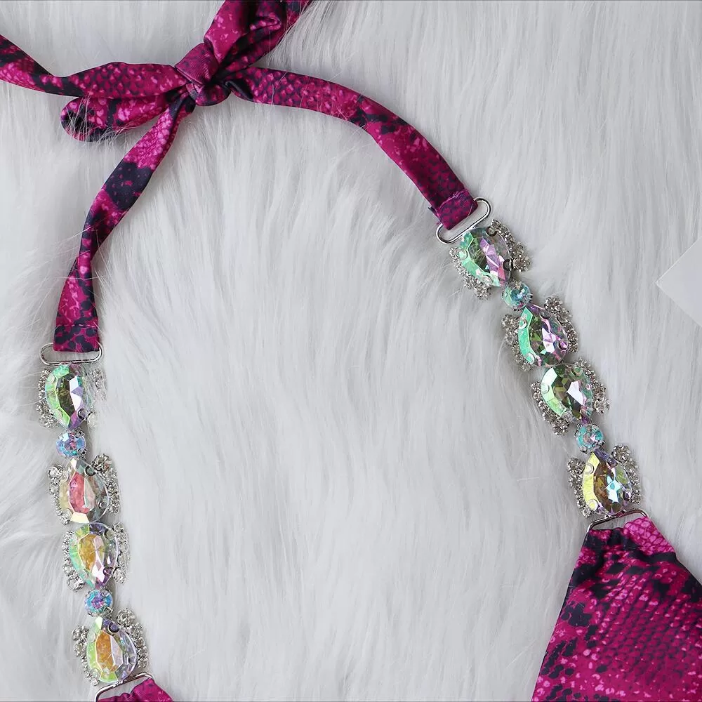 Snakeskin Lace-Up Crystal Two-Piece Bikini product image 6