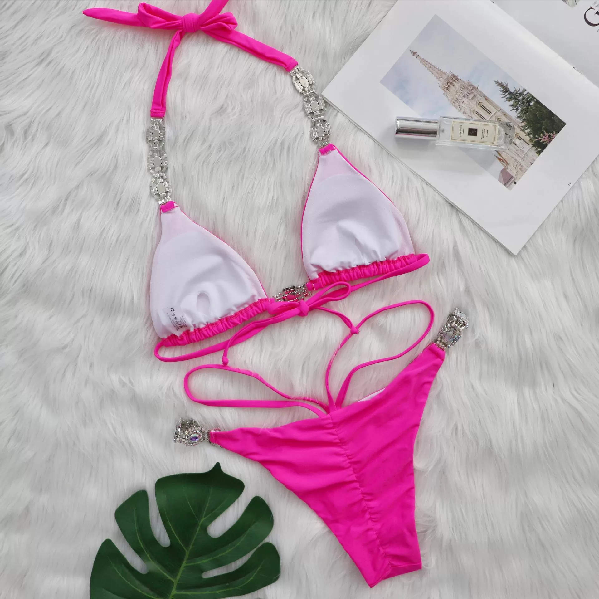 Pink Crystal Bandage Two-Piece Bikini product image 3