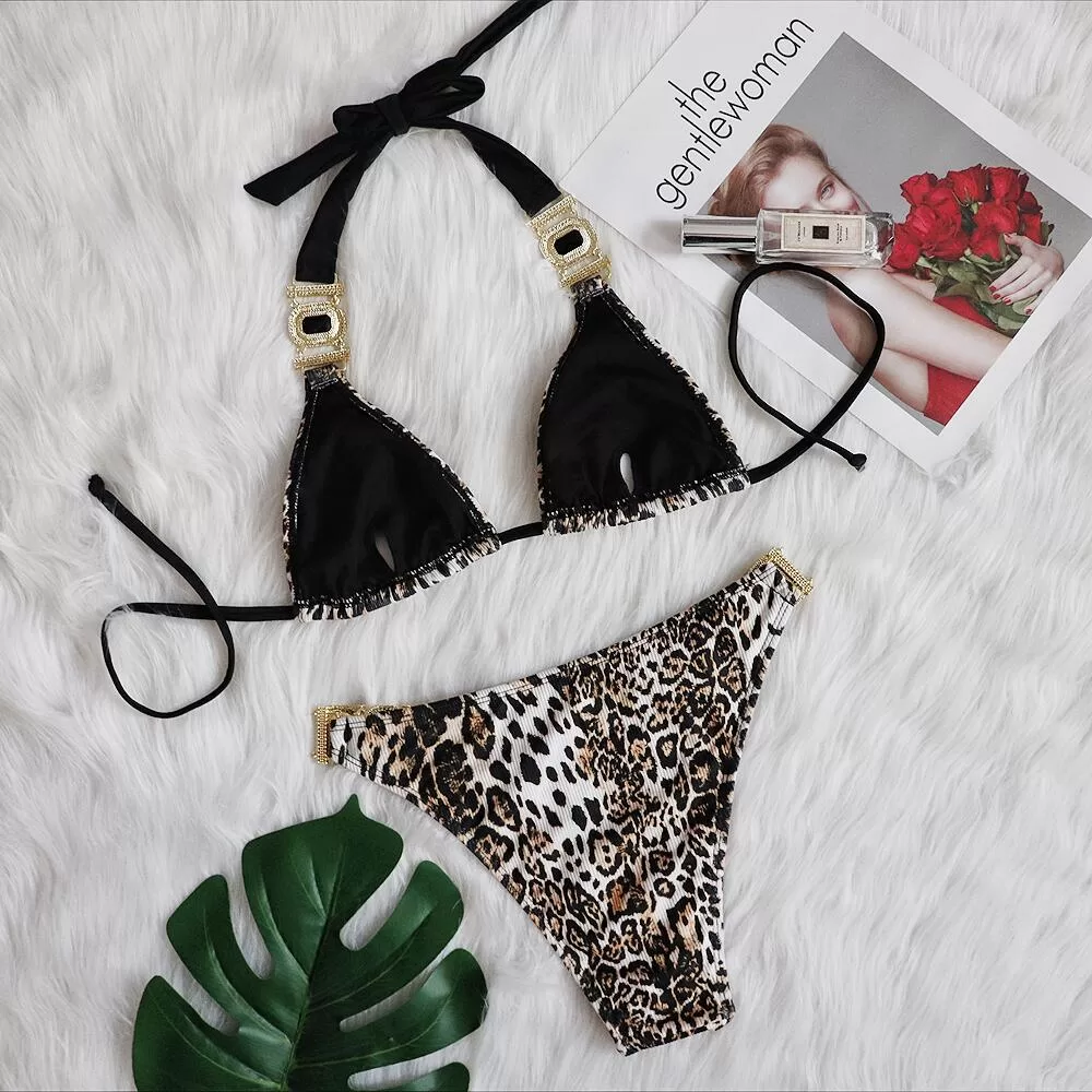 Leopard Print Push-Up Low-Waist Bikini product image 3