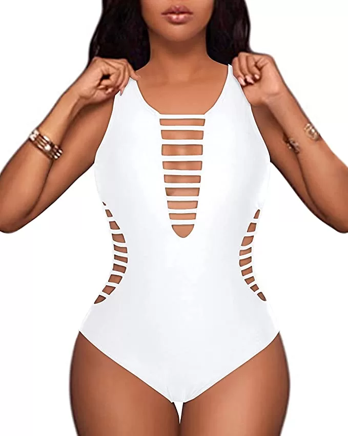 Deep-V Cutout Criss-Cross Back One-Piece Swimsuit product image 2