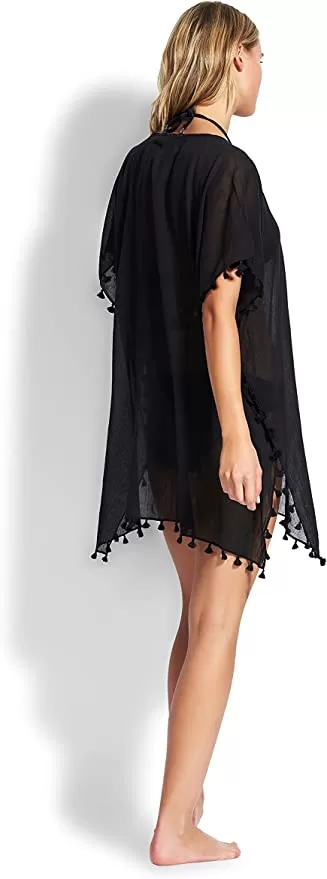 Lightweight Kaftan Cover-Up with Tassel Trim product image 2