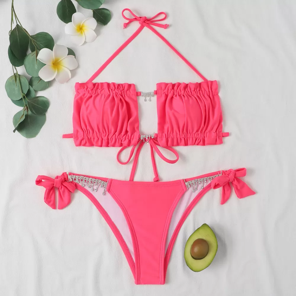 Metal Chain Lace-Up Two-Piece Bikini product image 5