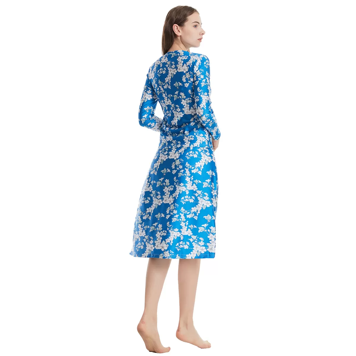 Floral Print Patchwork Modest Swimsuit product image 3