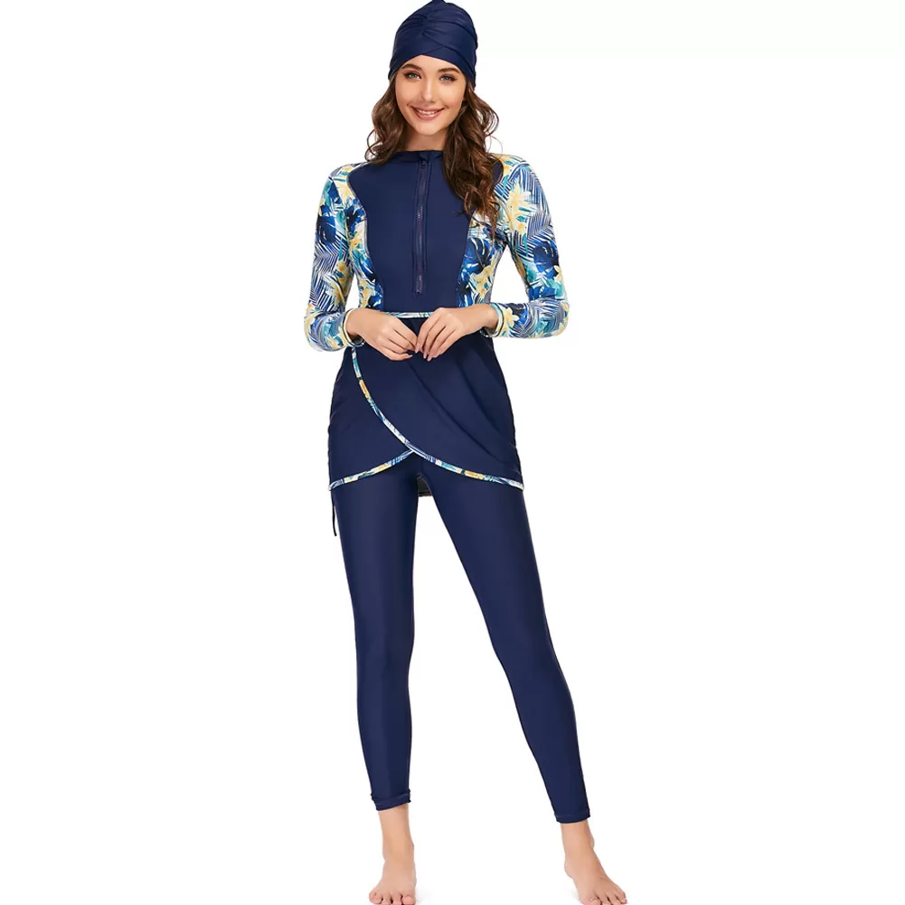 Floral Three-Piece Long-Sleeve Modest Swimsuit product image 5