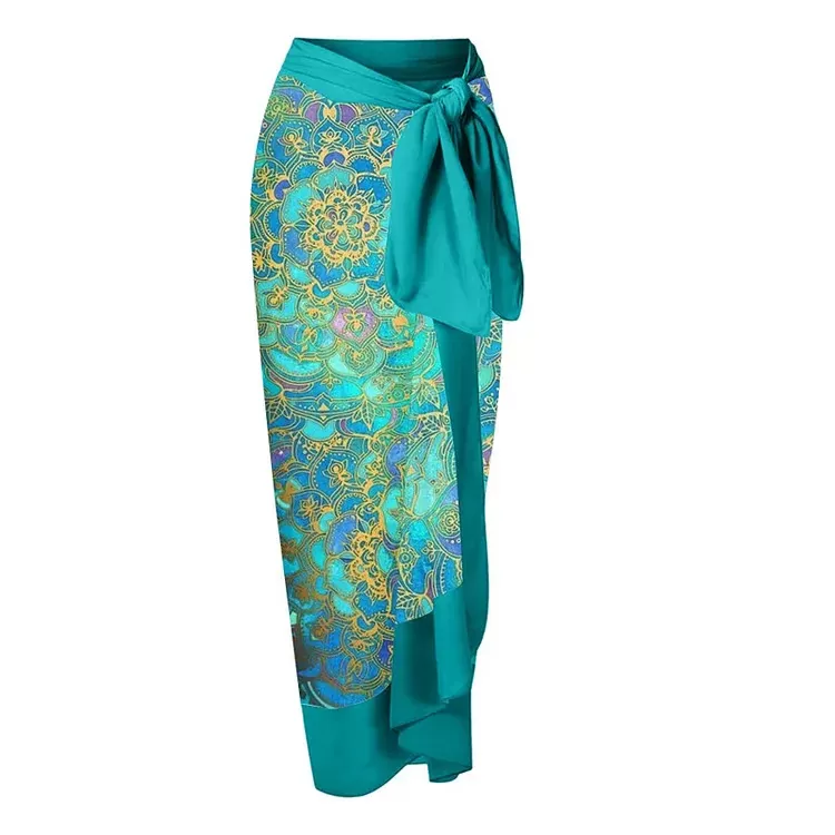 Ethnic Print Ruffle Swimsuit with Maxi Wrap Skirt product image 4