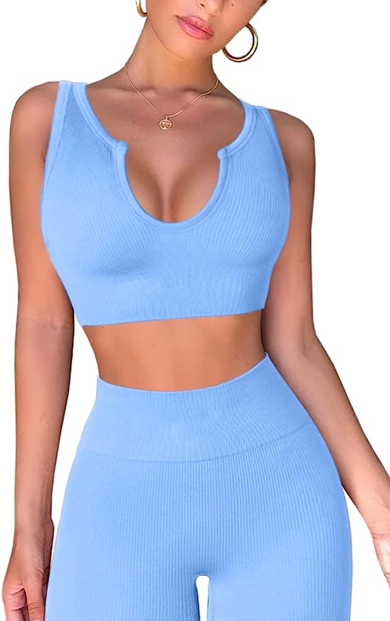 Ribbed Crop Tank and High-Waist Yoga Leggings Set product image 2