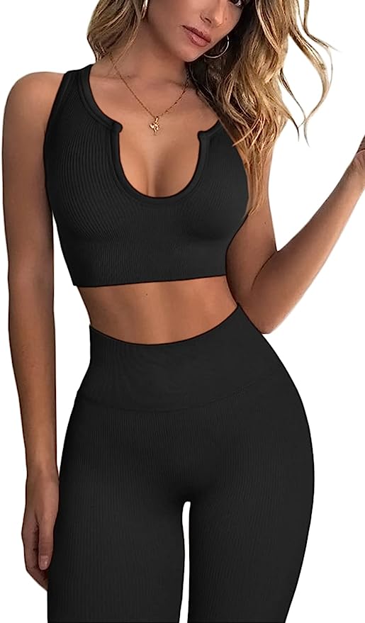 Ribbed Crop Tank and High-Waist Yoga Leggings Set product image 4