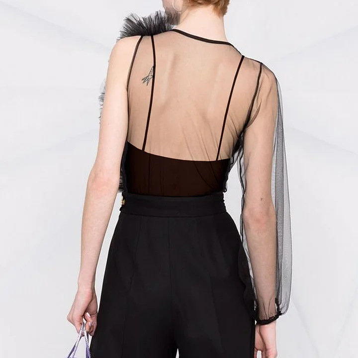 Deep-V Mesh Backless Diamond One-Piece Swimsuit product image 8