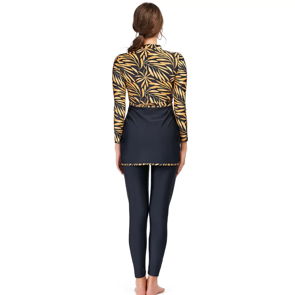 Floral Three-Piece Long-Sleeve Modest Swimsuit product image 3