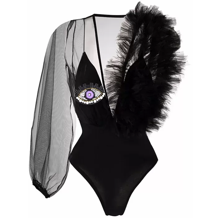 Deep-V Mesh Backless Diamond One-Piece Swimsuit product image 6