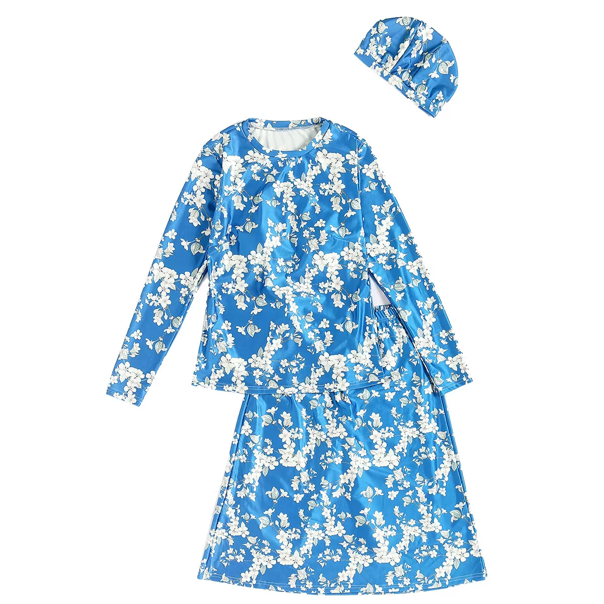 Floral Print Patchwork Modest Swimsuit product image 6
