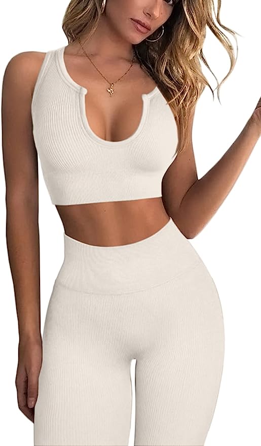 Ribbed Crop Tank and High-Waist Yoga Leggings Set product image 7